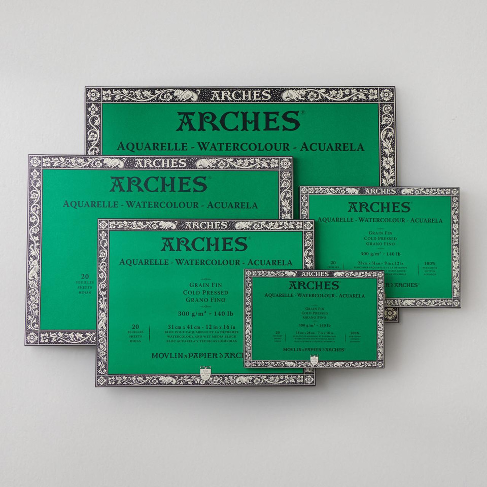 Arches Aquarelle Watercolour Block 300gsm NOT - Cold Pressed - Natural White
